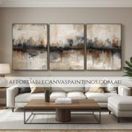 Colorific Flecks Modern Abstract Painting Framed 3 Panel Painting Heavy Textured Acrylic Painting For Wall Decoration