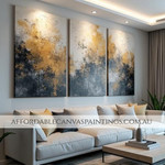 Dark Dapple Modern Abstract Art Framed 3 Piece Canvas Wall Art Heavy Textured Acrylic Paintings Impasto Painting For Living Room Design