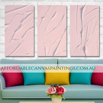 Pinky Modern Art Framed 3 Piece Abstract Canvas Painting Impasto Art Handmade Heavy Textured Acrylic Paintings For Home Décor