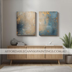 Multicolor Spot Abstract Art Painting Contemporary Art Painting 2 Piece Framed Canvas Art Impasto Art Handmade Acrylic Painting Australia For Home Décor