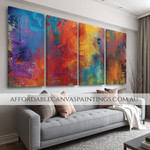 Colourful Australian Abstract Art Contemporary Art Framed Wall Art Set Of 4 Australian Handmade Paintings Online Impasto Painting For Cheap Wall Décor