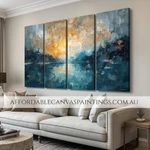 Mackles Abstract Art Contemporary Art Framed Wall Art Set Of 4 Heavy Textured Acrylic Painting Knife Painting Impasto Canvas Painting For Interior Design Ideas