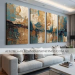Attaints Abstract Art Contemporary Art Framed Wall Art Set Of 4 Heavy Textured Acrylic Painting Knife Painting Impasto Canvas Painting For Interior Design Ideas