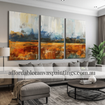 Smears Large Abstract Wall Art Modern Art For Sale Framed 3 Piece Canvas Wall Art Handmade Acrylic Painting Australia Impasto Painting For Home Decorators Collection
