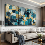 Curved Maculas Ready To Hang Australian Abstract Contemporary Art Painting Framed 3 Piece Wall Art Hand Painted Impasto Canvas Painting For Home Décor