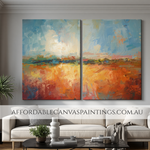 Calico Stigmas Modern Abstract Painting 2 Piece Framed Canvas Art Australian Handmade Paintings Online Impasto Art Painting For Interior Decoration
