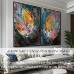 Discoloration Modern Artwork Handmade Acrylic Painting Australia Famous Abstract Painting Framed Two Piece Wall Art Impasto Canvas Painting For Living Room Design