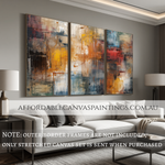 Daubs Abstract Art Painting Framed 3 Piece Canvas Art Contemporary Art Painting Australian Artist Painting Heavy Textured Painting With Palette Knife For Home Décor