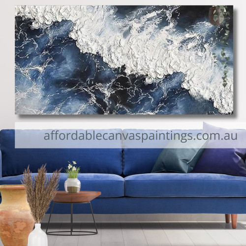 Ocean Waves Landscape Modern Large Horizontal Canvas Art Seascape Painting For Home Decor Online