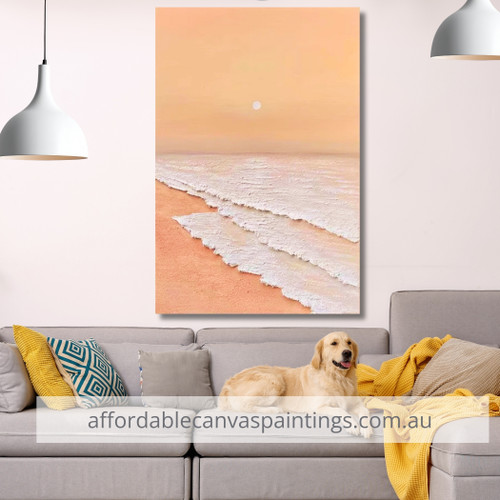 Sunset Coast Australian Landscape Art Seascape Modern Original Oil Painting For Living Room Ideas