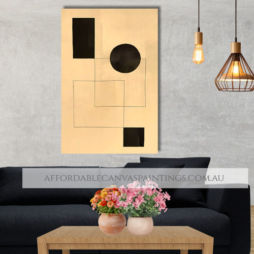 Geometric Shapes Abstract Scandinavian Framed Canvas Artwork Australia For Home Decor Online