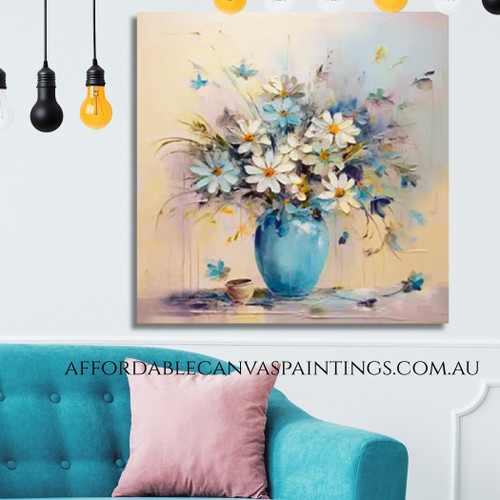 Colorful Flowerpot Abstract Art Vintage Framed Colourful Artwork For Home Wall Decoration Ideas