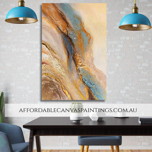 Colorful Smudges Abstract Modern Framed Handmade Heavy Textured Canvas Art For Bedroom Wall Decor