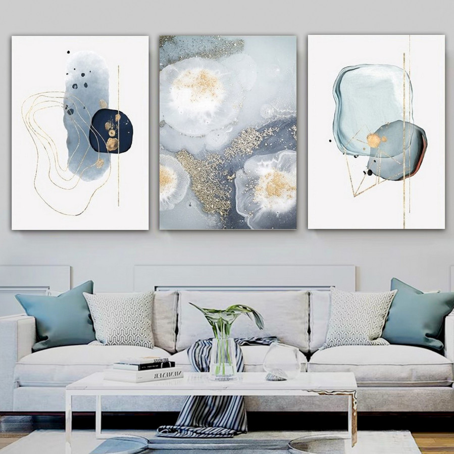 Spiral Spots Abstract Art Modern Heavy Texture Handmade Framed 3 Piece Stretched Paintings For Sale affordablecanvaspaintings.com.au