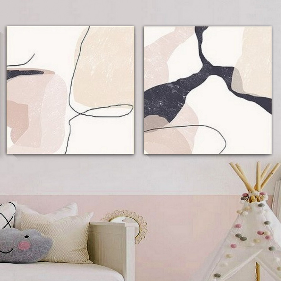 Smear Abstract Art Modern Heavy Texture Handmade Framed 2 Piece Stretched Paintings For Sale affordablecanvaspaintings.com.au