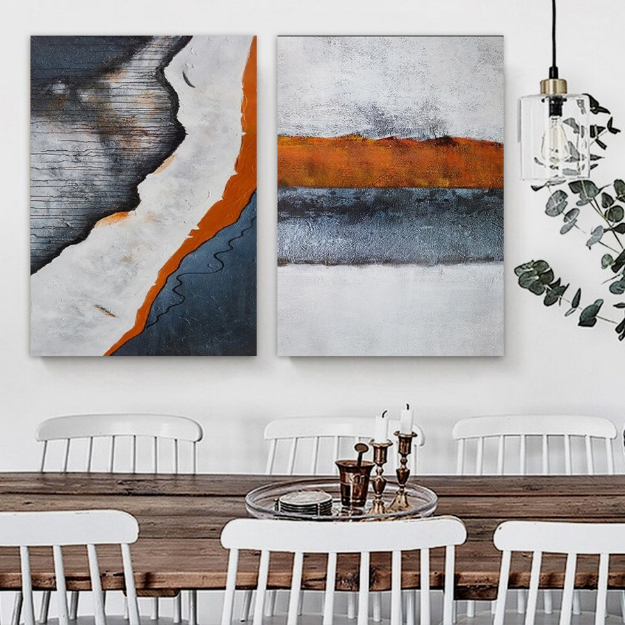 Sportful Abstract Art Modern Heavy Texture Handmade Stretched 2 Piece Framed Artwork Australia Online affordablecanvaspaintings.com.au