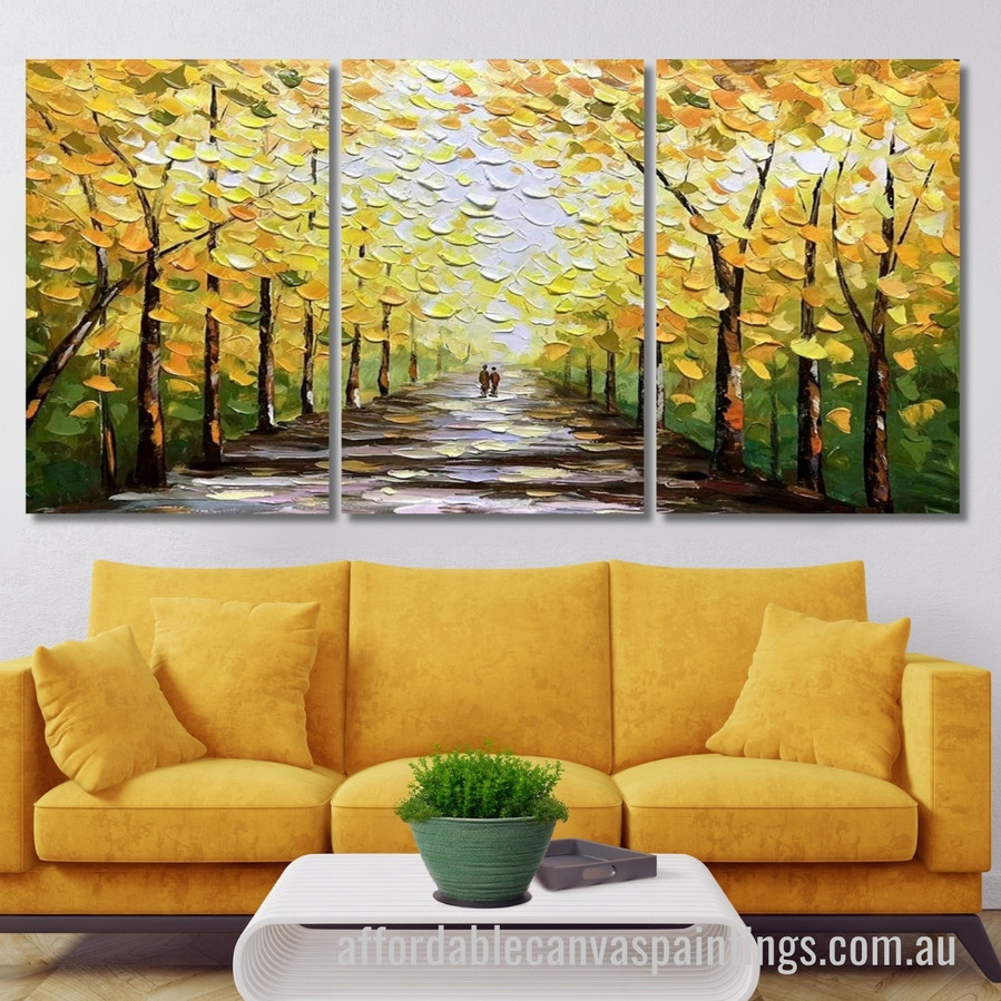 Tree Way Abstract Art Modern Heavy Texture Handmade Stretched 3 Piece Best Framed Artwork Australia affordablecanvaspaintings.com.au