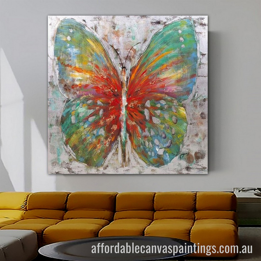 Flying Butterfly Abstract Art Modern Heavy Texture Handmade Stretched Framed Artwork Australia Online affordablecanvaspaintings.com.au