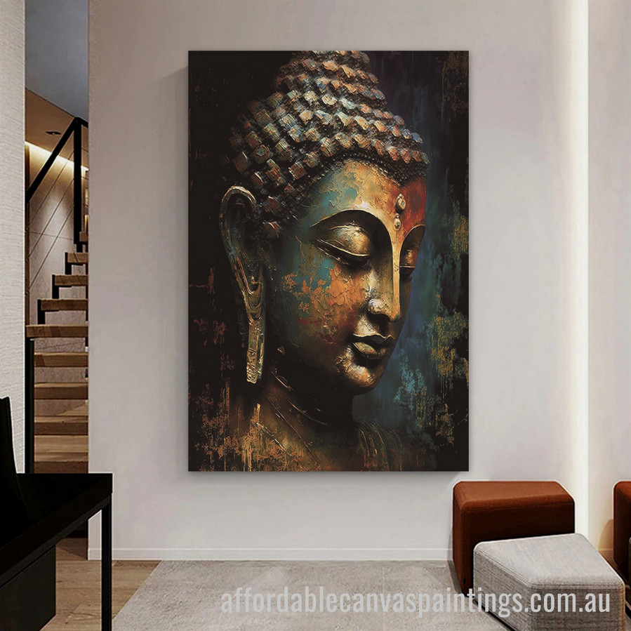 Buddha Abstract Art Modern Heavy Texture Handmade Framed Best Framed Artwork Australia affordablecanvaspaintings.com.au