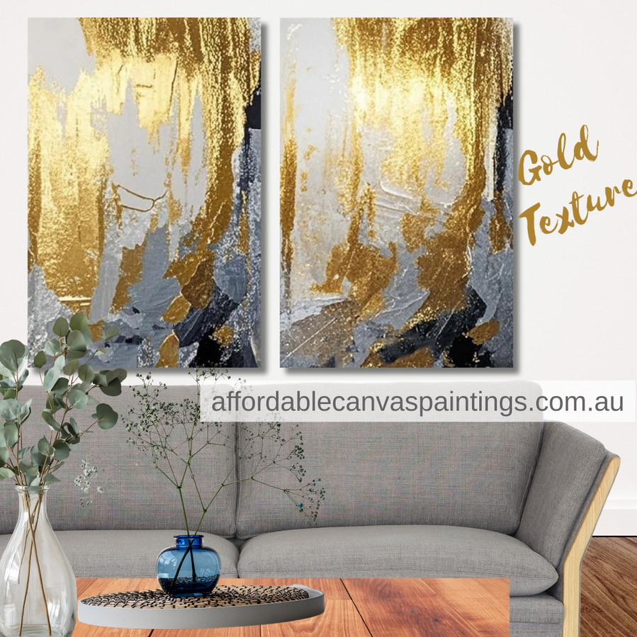 Coloured Splodges Hand Painted Canvas 2 Piece Framed Canvas Art Abstract Modern Wall Art Australia For Home Wall Decoration Ideas