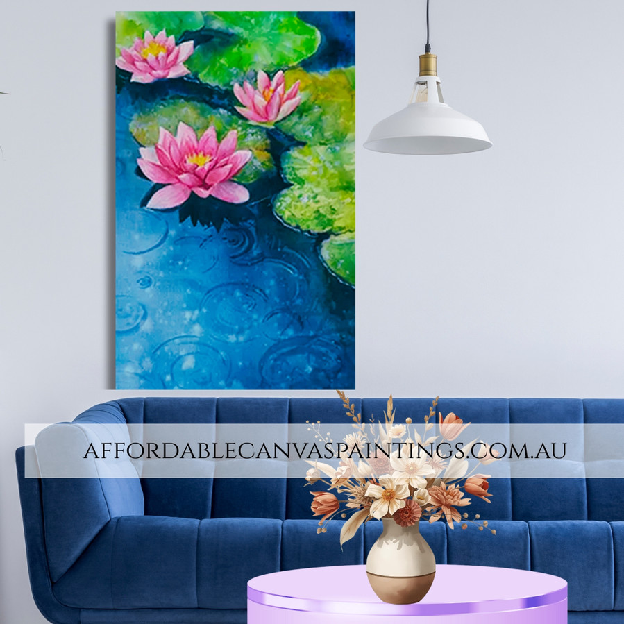 Lotus In Lake Floral Framed Art For Sale Online Australia For Modern Wall Decor