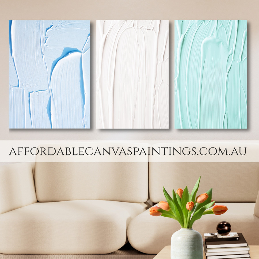 Chunky Queues Abstract Art Modern Artwork 3 Panel Framed Painting Heavy Texture Handcrafted Canvas Painting For Interior Decoration