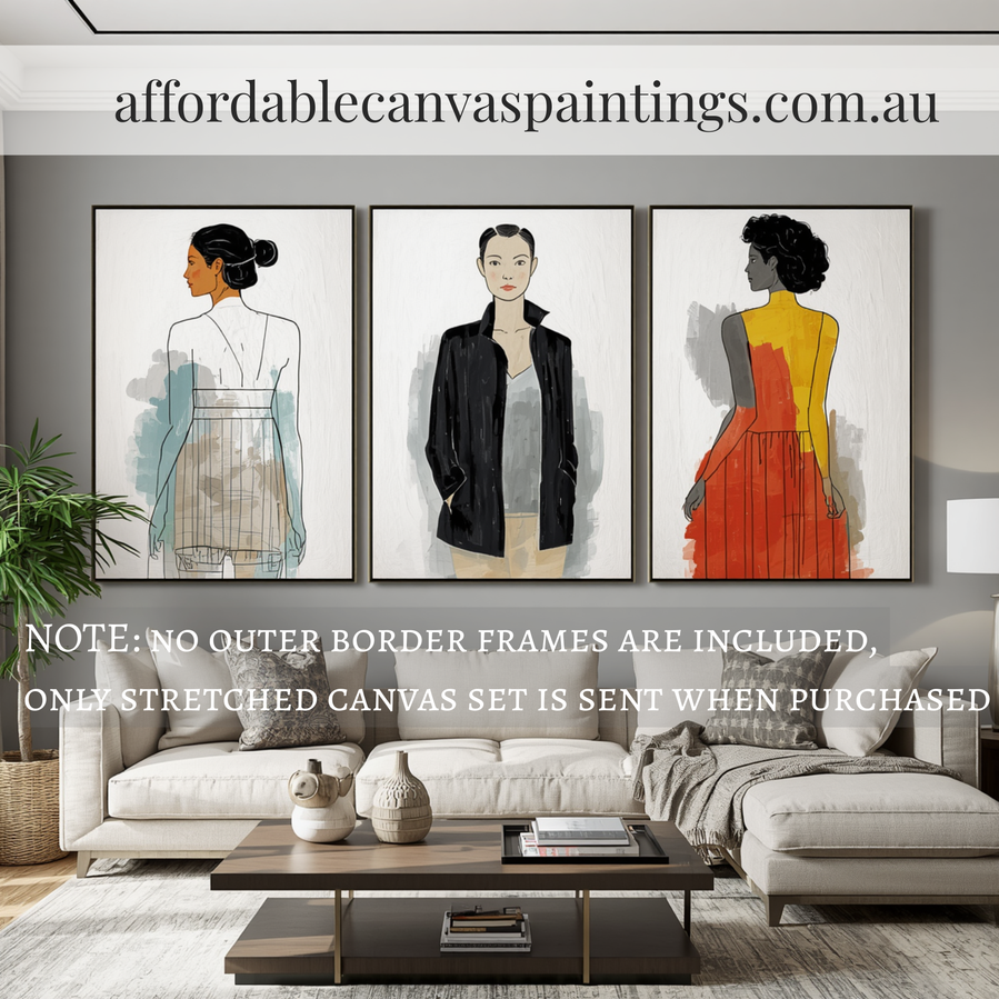 Dames Beautiful Figure Paintings Canvas Large Abstract Wall Art Modern Painting Framed 3 Piece Wall Decor Australian Handmade Paintings Online For Interior Design Ideas