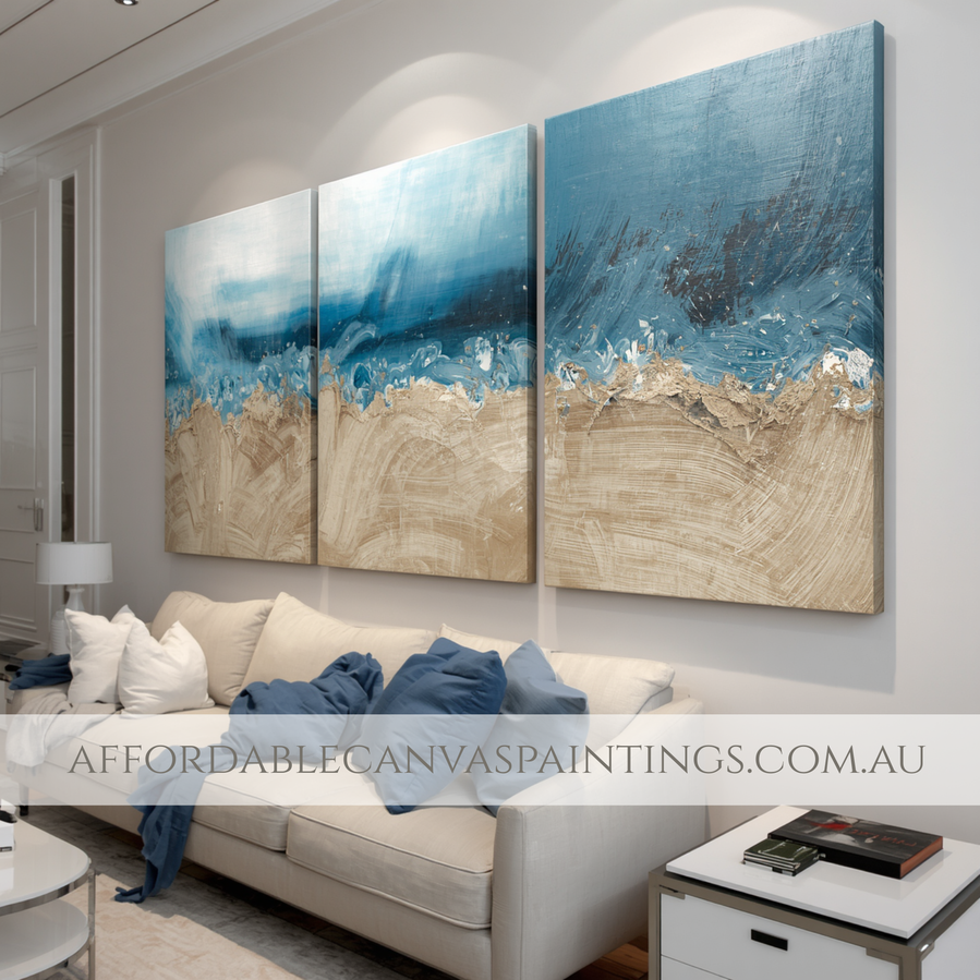 Mixed Colors Contemporary Art Painting Framed 3 Piece Abstract Wall Art Handcrafted Canvas Painting Impasto Art Painting For Home Decor Online