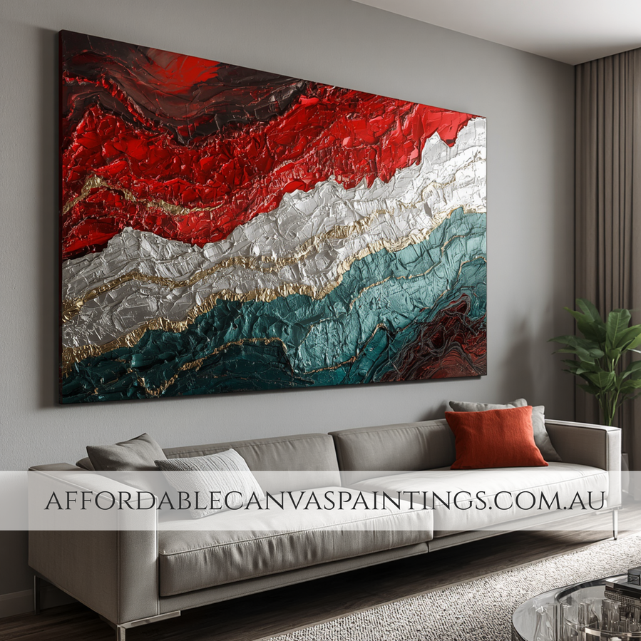 Colourful Tarnishes Abstract Art Contemporary Art Gold Art Framed Hand Painted Canvas Textured Canvas Art Impasto Canvas Painting For Living Room Design