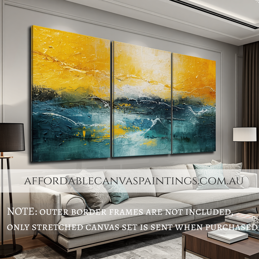 Attaints Large Abstract Wall Art Contemporary Art For Sale Framed 3 Panel Painting Handmade Acrylic Painting Australia Impasto Art Painting For Wall Hangings