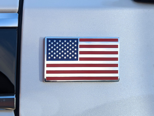 Forward Tri Color US Flag Metal Badge (3M)