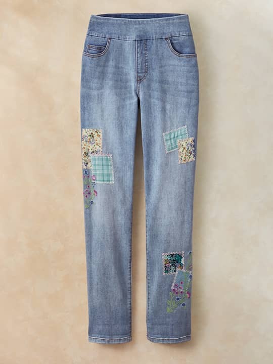 Pull Femme Coldwater Creek Taille L - Laine Mélangée, Col V Profond Bleu - Occasion Très Bon état