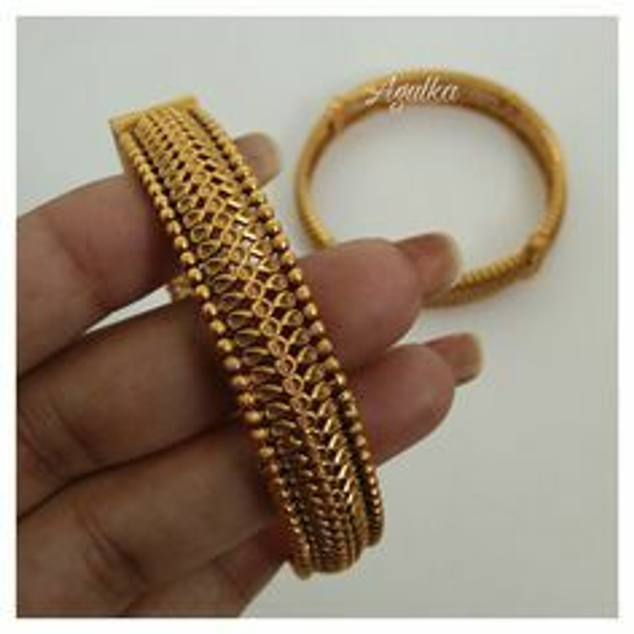 Gold Plated Stone Bangles