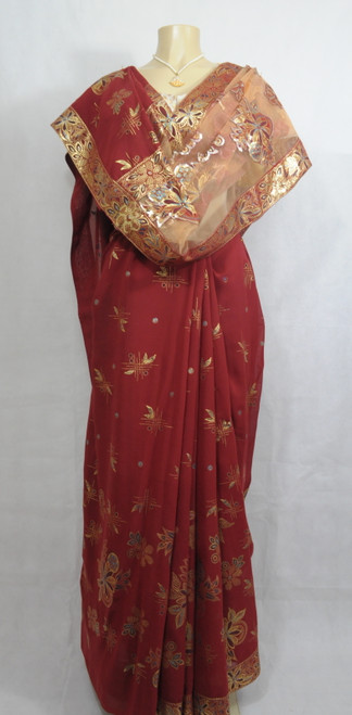 Red Designer Saree