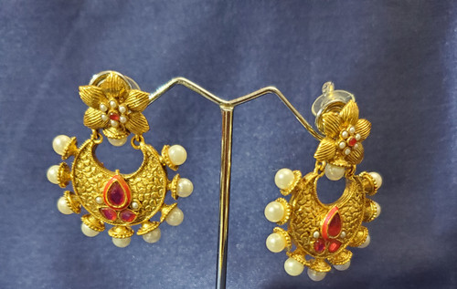 Pink and White Pearl Earrings
