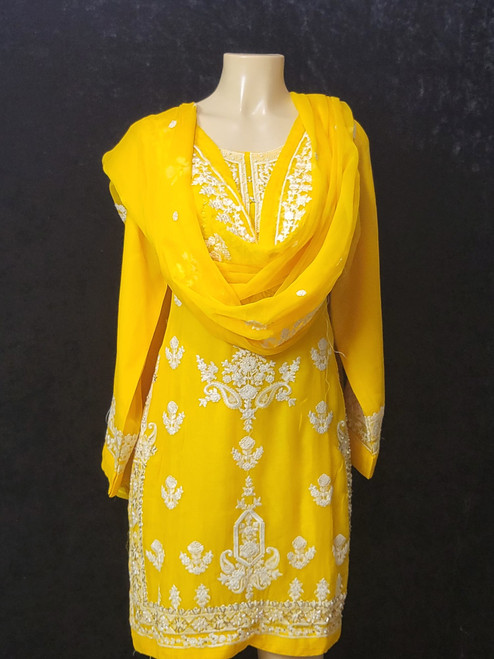 Yellow Kurti with dupatta 