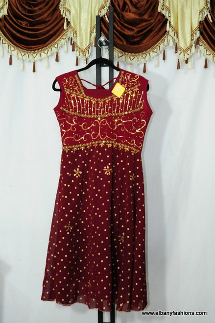 Red dotted Chumki Churidar