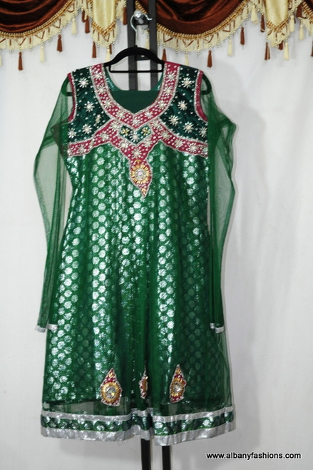 Green Designer Churidar Set