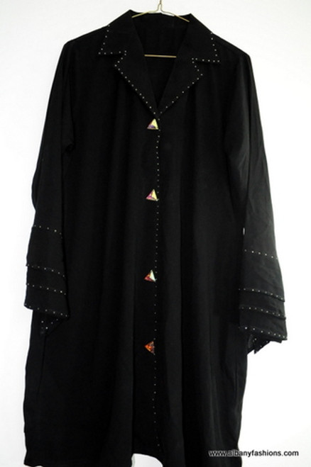 Short Black Abaya with Fancy buttons / Jilbabs / Hijabs / Indian Burka