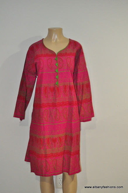 Albfas Designer Long Kurti - Pink