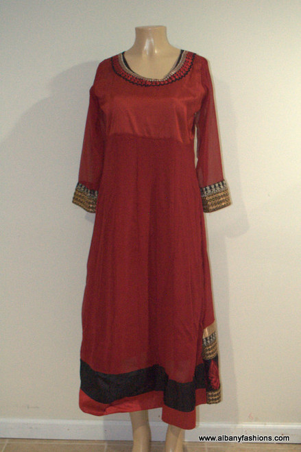 2000 Anarkali Churidar Suit-Red
