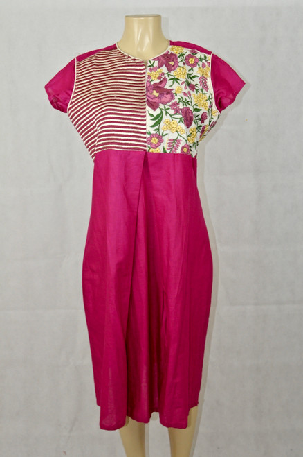 Magenta Kurti with floral designs