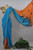 Blue and Orange Casual Saree