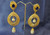 Gold and Navy Blue Pearl Earring