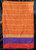 Orange Plaid Saree