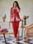 Indowestern red beaded suit