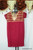 Dark pink V neck churidar suit