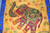 Indian Wall Hanging -Square - Blue & Yellow Elephants