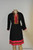 Albfas Designer Long Kurti - RedBlack