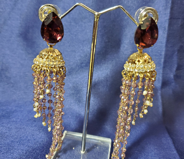 Purple Waterfall Earrings